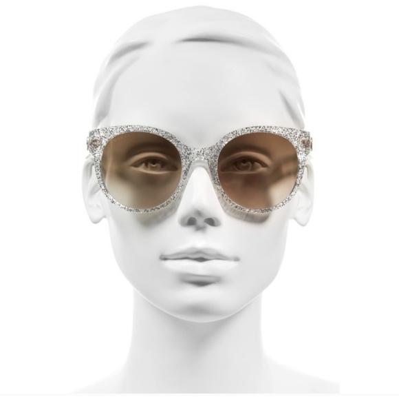 gucci silver glitter sunglasses